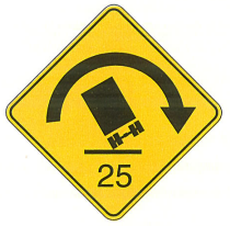 Advisory Speed Truck Roll Over Warning For Sharp Curve