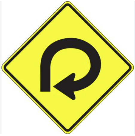Very Sharp Curve Ahead                       (270 Degree)