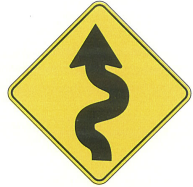 Winding Road Left Ahead